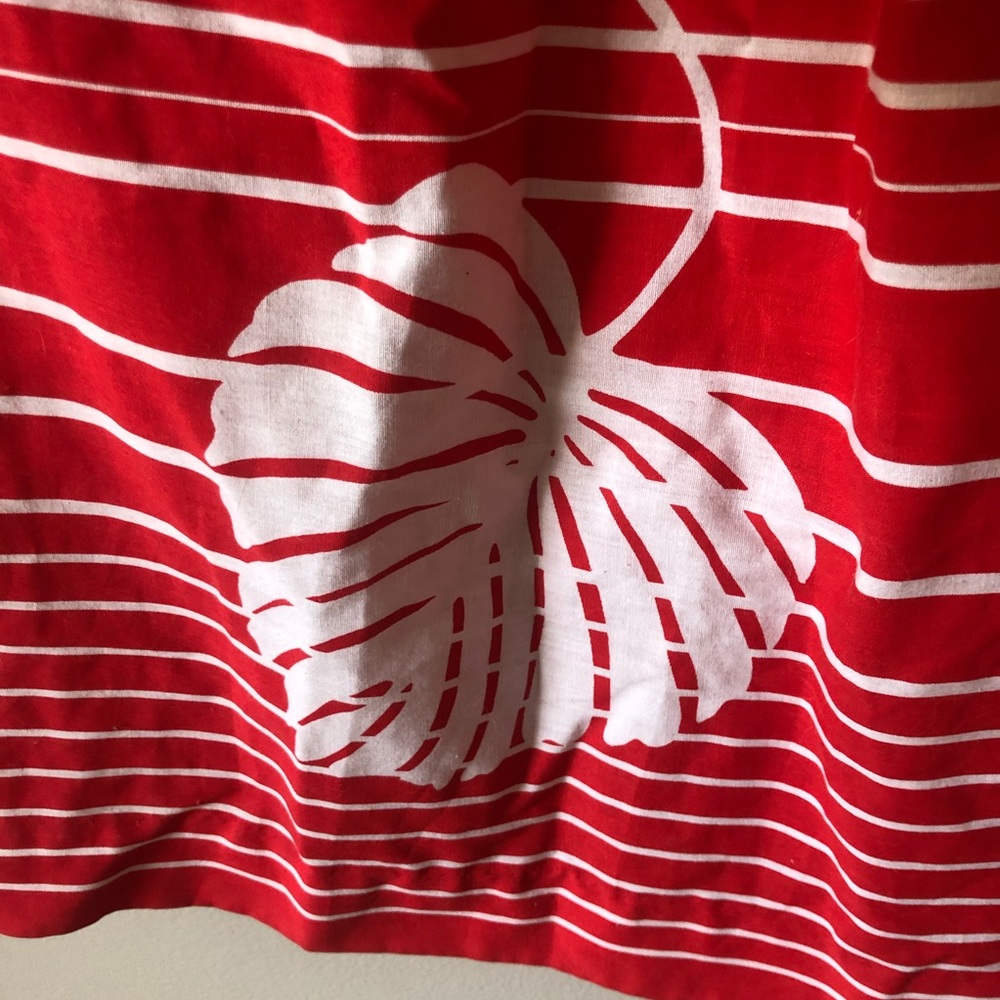 *SOLD* Vintage red white monstera print day dress - Picture 6 of 16